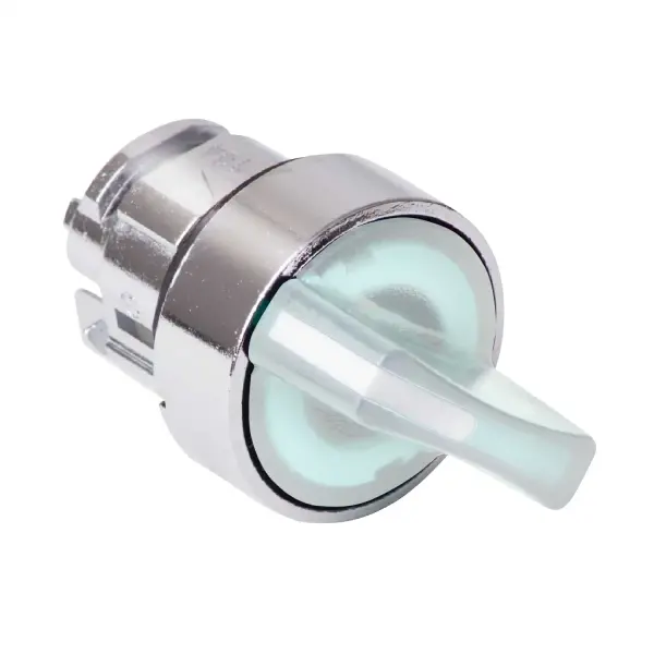 Schneider Electric - ZB4BK1413 - Aydınlatmalı selektör anahtar için başlık, Harmony XB4, Entegr. LED, beyaz kol, 22 mm, 2 pozisyonlu, Yay Geri Dönüşlü - 1