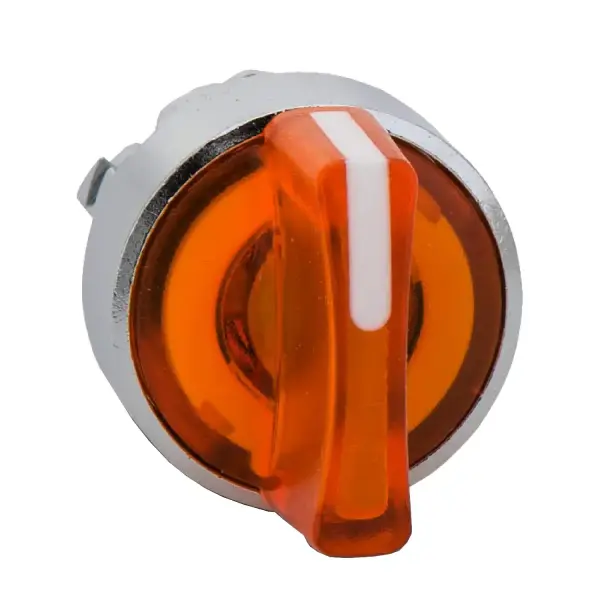 Schneider Electric - ZB4BK1853 - Aydınlatmalı selektör anahtar için başlık, Harmony XB4, metal, turuncu kol, 22 mm, Entegr. LED, 3 pozisyon, sağdan ortaya - 1