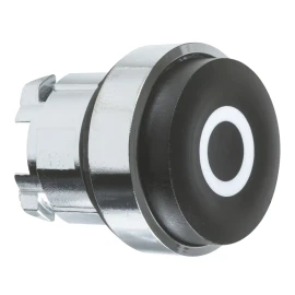 ZB4BL232 - Aydınlatmalı buton için başlık, Harmony XB4, metal, siyah çıkıntılı, 22 mm, basmalı, beyaz işaretli O - 1