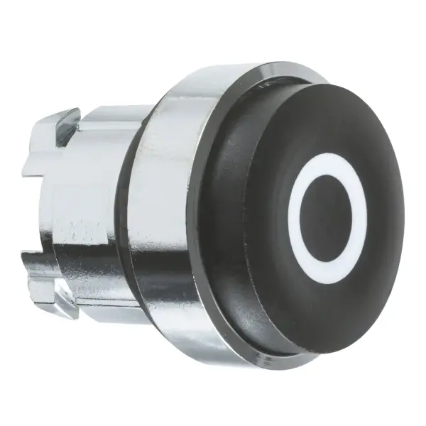 Schneider Electric - ZB4BL232 - Aydınlatmalı buton için başlık, Harmony XB4, metal, siyah çıkıntılı, 22 mm, basmalı, beyaz işaretli O - 1