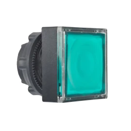 ZB5CW333 - Aydınlatmalı buton için başlık, Harmony XB5, yeşil kare kare gömme, 22 mm, Entegr. LED, gösterge ekleme için - 1