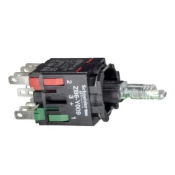  ZB6ZB35B - Aydınlatmalı buton için komple gövde, Harmony XB6, yeşil aydınlatma bloğu, gövde/sabitleme bileziği ile, entegre LED, 12...24V, 1NO + 1NC - 1