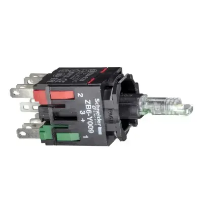 Schneider Electric - ZB6ZB35B - Aydınlatmalı buton için komple gövde, Harmony XB6, yeşil aydınlatma bloğu, gövde/sabitleme bileziği ile, entegre LED, 12...24V, 1NO + 1NC - 1