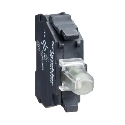 Schneider Electric - ZBVM1 - Aydınlatma bloğu, Harmony XB4, Harmony XB5, beyaz, 22 mm başlık için, Entegr. LED, vidalı kelepçe terminalleri, 230...240V AC - 1