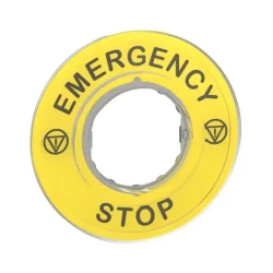  ZBY9320 - Harmony XB4, etiket tutucu Ø60 acil durdurma için, plastik, sarı, EMERGENCY STOP yazılı - 1