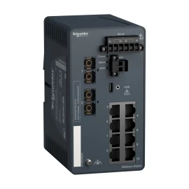 MCSESM103F2CU0 - Modicon Yönetim Switch - Bakır için 8 port + fiber optik çok modlu için 2 port 