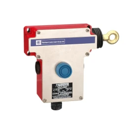 XY2CE1A270EX - Latching emergency stop trip wire switch, Telemecanique Emergency stop rope pull switches XY2C, rope pull e XY2CE, RH side - 2NC, booted pushbutton - 1