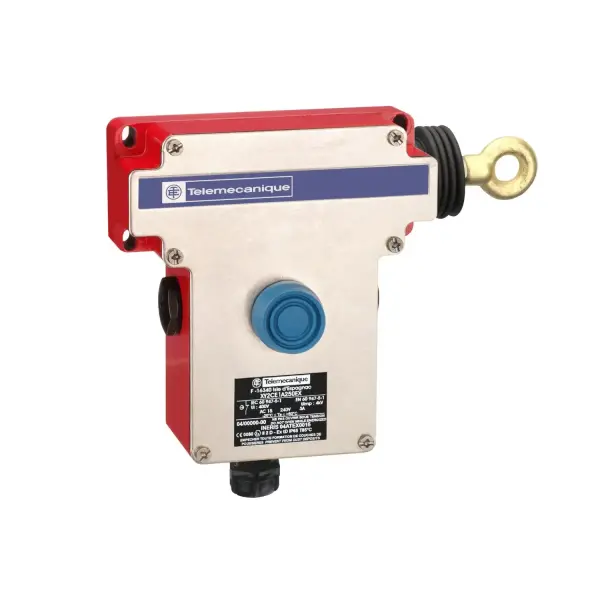 Telemecanique Sensors - XY2CE1A270EX - Latching emergency stop trip wire switch, Telemecanique Emergency stop rope pull switches XY2C, rope pull e XY2CE, RH side - 2NC, booted pushbutton - 1