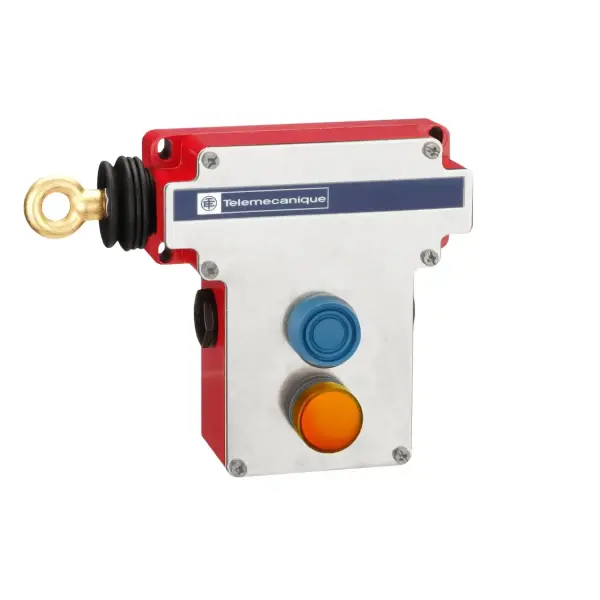 Telemecanique Sensors - XY2CE2A296 - Mandallamalı Acil halatlı çekme anahtarı, Telemecanique halatlı çekme anahtarları XY2C, LH tarafı, 2NC+2NO, Işıklı Buton 130 V - 1