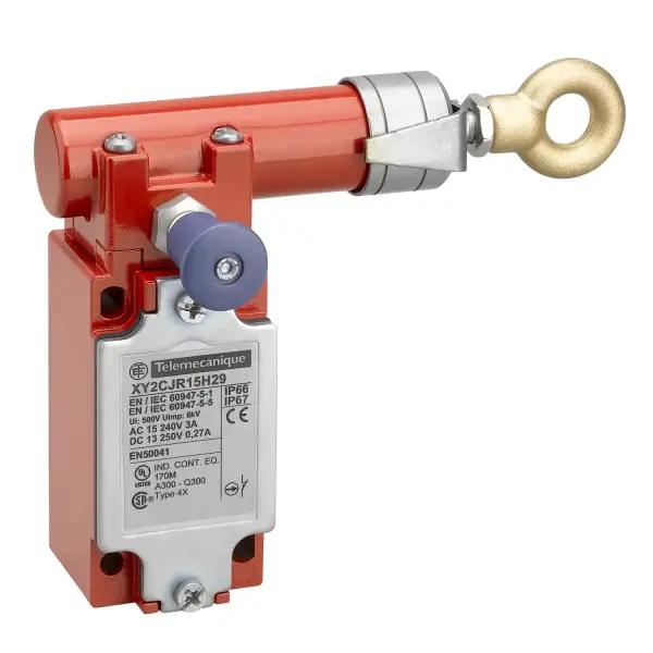 Telemecanique Sensors - XY2CJR19 - Mandallama acil durdurma halat çekme anahtarı, halat çekme anahtarları XY2C, e XY2CJ, sağ taraf, 2NC+1 NO, Pg13.5 - 1