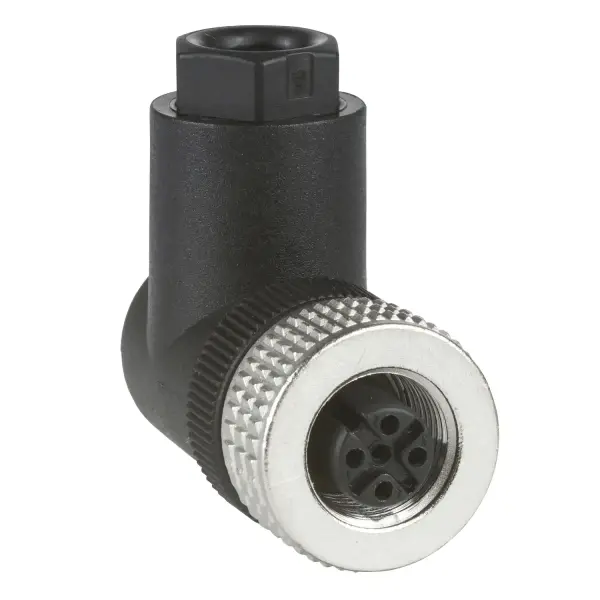Telemecanique Sensors - XZCC12FCM40B - dişi, M12, 4 pimli, dirsekli konnektör - kablo rakoru Pg 7 - 1
