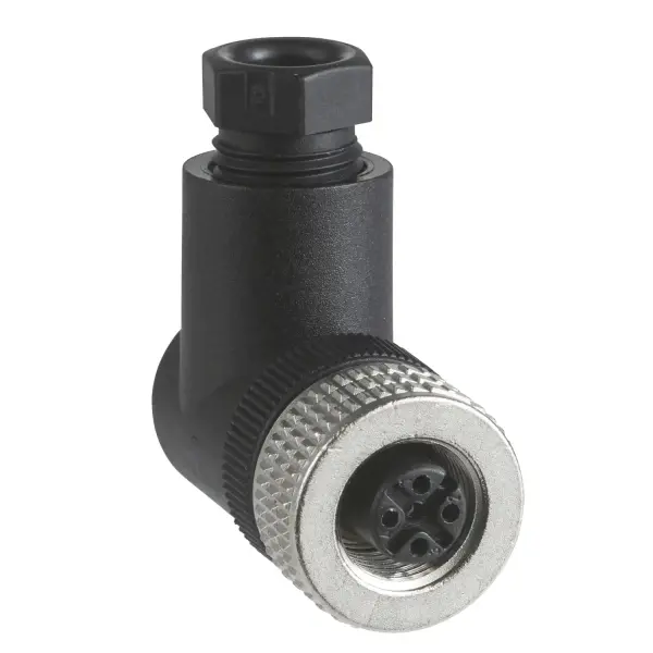 Telemecanique Sensors - XZCC12FCM50B - Dişi, M12, 5 pinli, dirsekli konnektör, kablo rakoru Sf 7 - 1