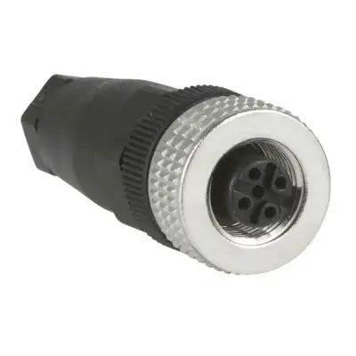 Telemecanique Sensors - XZCC12FDM40B - dişi, M12, 4 pimli, düz konnektör - kablo rakoru Pg 7 - 1