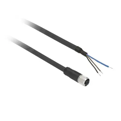 Telemecanique Sensors - XZCP0566L5 - ön kablolu konnektörler XZ - düz dişi - M8 - 3 pim - kablo PUR 5m - 1