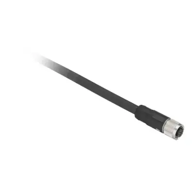 Telemecanique Sensors - XZCP29P11L5 - Ön kablolu konnektörler XZ, düz dişi, M12, 8 pin, kablo PUR 5 m - 1