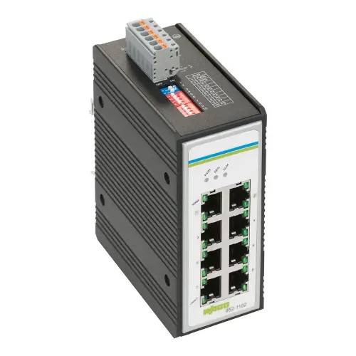 Wago - 852-1101 - Endüstriyel Switch; 8 Port 1000Base-T; Black - 1