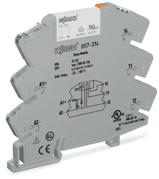 Wago - 857-314 - Röle Modülü 24vdc 1c 6a Max.250vac - 1